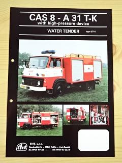 Avia - CAS 8 - A 31 T-K with high - pressure device - Water Tender type 3711 - 1997 - prospekt - THT Polička