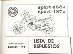 ČZ 125/488-4, ČZ 180/487-4 - lista de repuestos - 1992