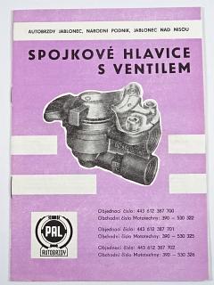 PAL autobrzdy - spojkové hlavice s ventilem - 1986