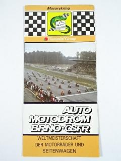 Masarykring - Auto motodrom Brno ČSFR - Weltmeisterschaft der Motorräder und Seitenwagen - 23. - 26. 8. 1990 - leták