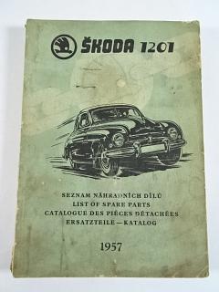 Škoda 1201 - seznam náhradních dílů - 1957