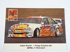 Volker Strycek - Omega Evolution 500 - Opel Motorsport - pohlednice - samolepka