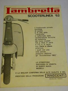 Lambretta scooterlinea 1962 - Innocenti - prospekt