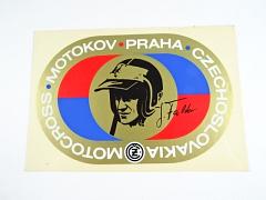 ČZ motocross - Motokov Praha Czechoslovakia - Jaroslav Falta - samolepka
