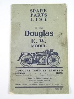 Douglas - Spare Parts List of the Douglas E. W. Model - 1927