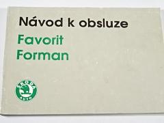 Škoda Favorit, Forman - návod k obsluze - 1992