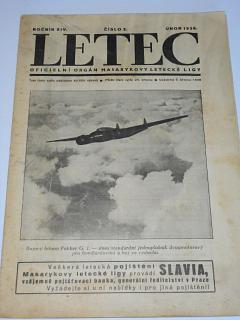 Letec 2/1938 - oficielní orgán Masarykovy letecké ligy