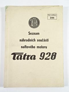 Tatra 928 - seznam náhradních součástí naftového motoru - 1961