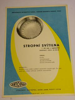 Autopal - stropní svítilna průměr 65 mm s vypínačem - prospekt - 1963