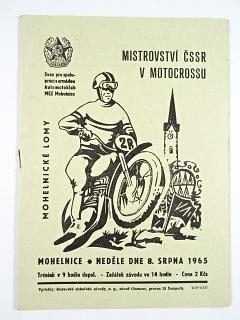 Mistrovství ČSSR v motokrosu - Mohelnice - 8. 8. 1965 - Mohelnické lomy - program