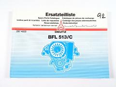 Deutz 513/C - Ersatzteilliste - 1986