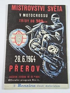 Přerov - Mistrovství světa v motokrosu do 500 ccm - Přerov - 28. 6. 1964 - program