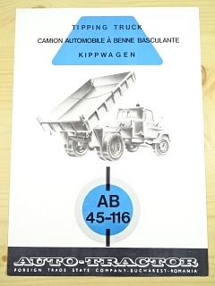Bucegi AB 45-116 Tipping Truck - prospekt - Auto-Tractor Bucuresti Romania