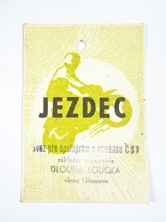 Jezdec - visačka - Svazarm Dlouhá Loučka, Olomouc