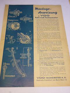 Montage - Anweisung für VDO Fahrrad - Tachometer