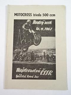 Motocross trieda 500 ccm - Modrý vrch - 10. 9. 1967 - Majstrovstvá ČSSR - Spišská Nová Ves