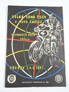 Velká cena ČSSR v moto crossu - Mistrovství světa 500 ccm - Přerov - 3.-4. 6. 1961 - oficiální program