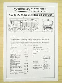 CAS 25-LIAZ 101.860 - cisternová automobilová stříkačka - Karosa - Vysoké Mýto - prospekt