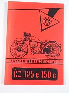 ČZ 125 c, 150 c - seznam náhradních dílů - 1951 - REPRINT
