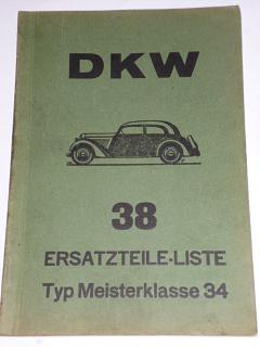 DKW Meisterklasse 34 - Ersatzteile - Liste