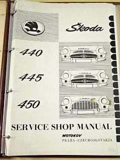Škoda 440, 445, 450 - servis shop manual - dílenská příručka - Motokov