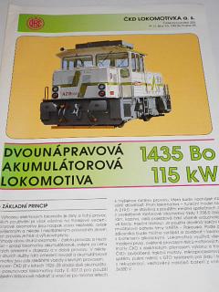 ČKD - dvounápravová akumulátorová lokomotiva 1435 Bo 115 kW - prospekt