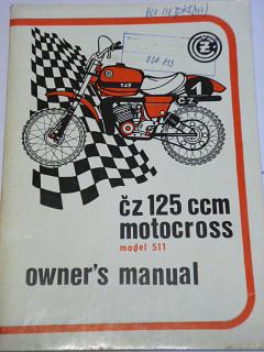 ČZ 125 model 511 motocross - owner's manual - 1978