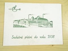 Srdečné přání do roku 1938 - Efbe závody - továrna na jízdní kola a velocipedové součástky - František Brauner Bruntál ČSR
