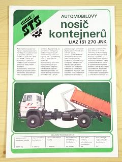 Liaz 151 270 JNK - automobilový nosič kontejnerů - prospekt - STS Okřínek