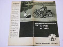 ČZ 250 Sport, Tourist - prospekt - 1936