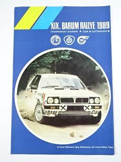 XIX. Barum rallye - prospekt - leták - 1989