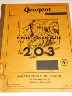 Peugeot 203 - piéces mécaniques - 1953