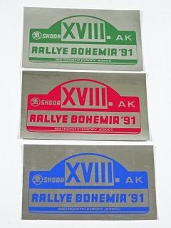 XVIII. Rallye Bohemia 1991 - Škoda - samolepka