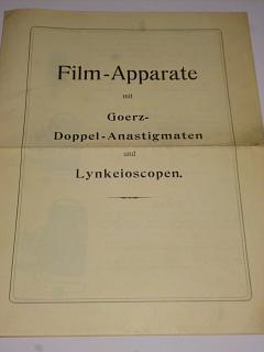 Film - Apparate mit Goerz - Doppel - Anastigmaten und Lynkeioscopen - prospekt