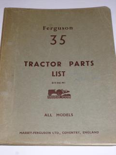 Ferguson 35 - Tractors Parts List - All Models
