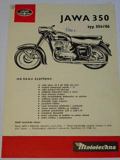 JAWA 350 typ 354/06 - prospekt - Mototechna - 1963