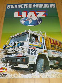 Liaz - 8e rallye Paris - Dakar - 1986 - plakát - prospekt