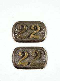 Československá armáda - límcový odznak - Pěší pluk 22 - Argonský - Jičín