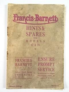 Francis-Barnett - Hints & Spares for Models 17 a 18