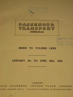 Passenger Transport Journal I. - 1939
