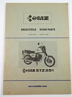 MZ ETZ 251 - Ersatzteile - Spare Parts - 1989