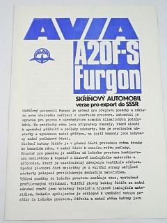 Avia A 20 F-S Furgon - skříňový automobil verze pro export do SSSR - prospekt