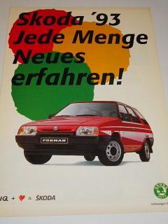 Škoda Favorit, Forman, Pick-up - prospekt - 1993 - Skoda ´93 Jede Menge Neues erfahren!