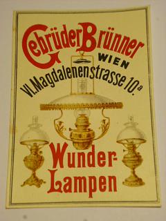 Gebrüder Brünner Wien - Wunder - Lampen - reklama
