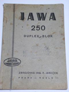 JAWA 250 Duplex-Blok - příručka pro jezdce na motocyklu