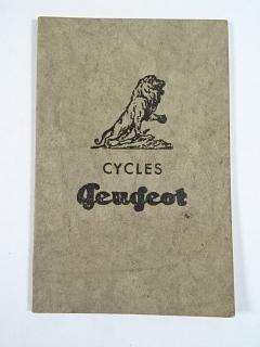 Cycles Peugeot - záruční list - 1938 - Továrny na železné zboží v Čenkově - Moric Arndt akc. spol. Praha II.