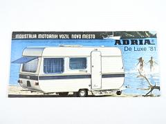 Adria De Luxe '81 - prospekt - IMV - Industrija Motornih Vozil Novo Mesto - Jugoslavija
