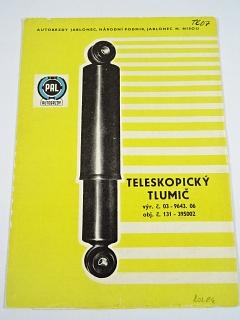 PAL - teleskopický tlumič P36 x 175 - montáž, obsluha, seznam dílů, rozměrový náčrtek - 1965