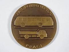 ČSAD Ostrava - medaile podniku za dlouholetou a obětavou práci pro ČSAD - plaketa - 1975 - Škoda 706 RTS - 706 RTO