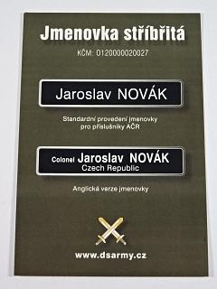 Jmenovka stříbřitá - návod k použití - leták!!!